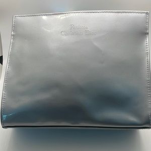 Parfums Christian Dior Zipper Closure Silver Travel Storage Case 9 1/2" x 7 5/8"
